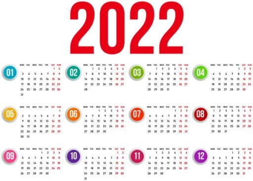 日历 2022 年 PNG免抠(600x429)