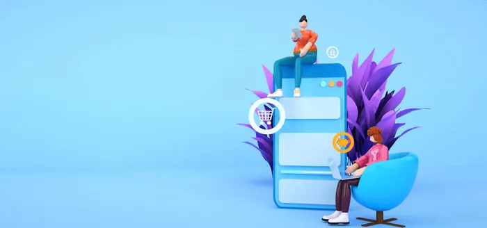 c4d电子商务人物办公场景