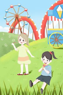 儿童乐园玩耍小孩PSD素材