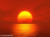 红色太阳景色高清图片
