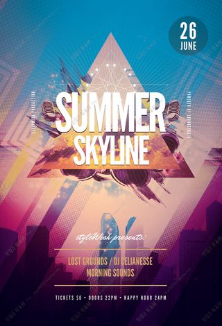 科技感多边形海报模板