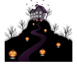 万圣节节日卡通素材城堡