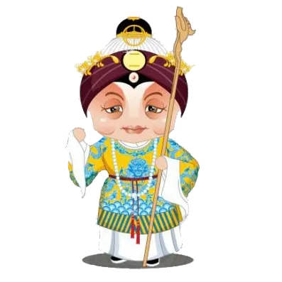 卡通京剧戏剧人物脸谱插画PNG图片 国潮中国风Q版戏剧人物PS素材