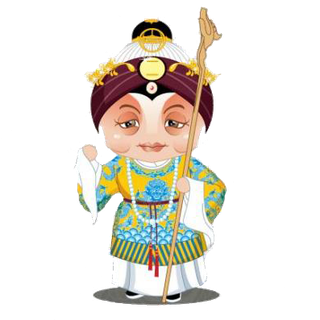 卡通京剧戏剧人物脸谱插画PNG图片 国潮中国风Q版戏剧人物PS素材