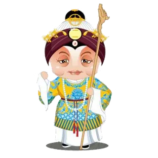 卡通京剧戏剧人物脸谱插画PNG图片 国潮中国风Q版戏剧人物PS素材