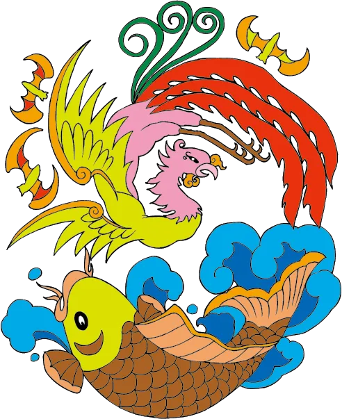 中国吉祥图免扣元素凤凰ai矢量模版下载