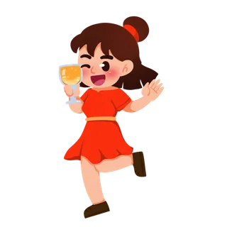 手绘啤酒节干杯庆祝人物元素插画 