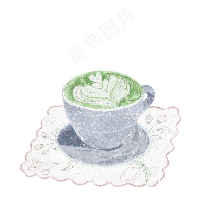 抹茶味道甜品甜点插画素材图片