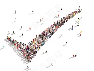 人群组成的大大钩