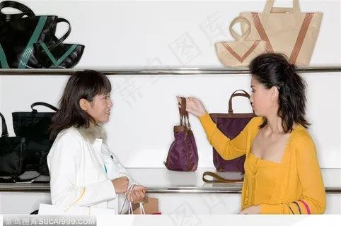 购物情境-女士提包端详