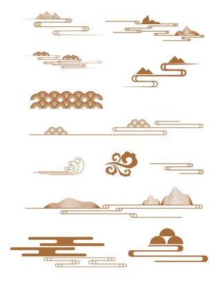 中国风古典式线条祥云纹底纹图案纹理装饰背景素材AI素材