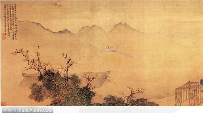 人物篇-五柳先生秋日望月归图