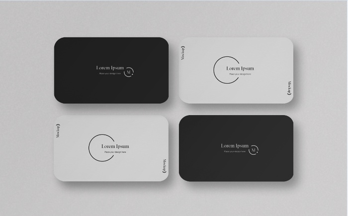 设计现代名片样机黑白色背景