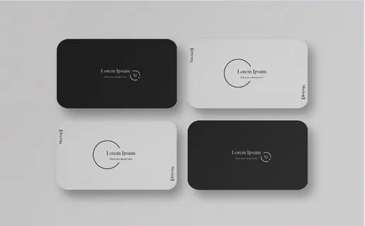 设计现代名片样机黑白色背景