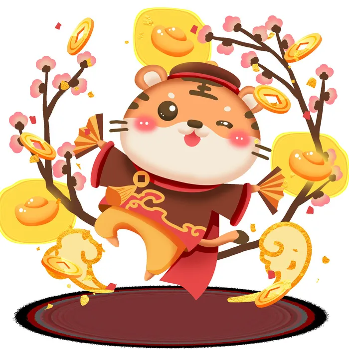 可爱2022年虎年吉祥物卡通形象新年海报元素AI矢量图PSD分层设计素材psd模版下载