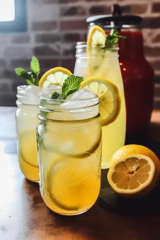 夏日柠檬茶冰镇饮料摄影图