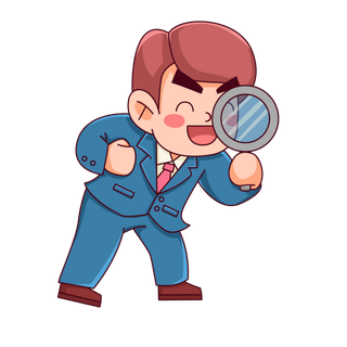 手绘可爱招聘招商人物元素插画