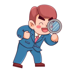 手绘可爱招聘招商人物元素插画