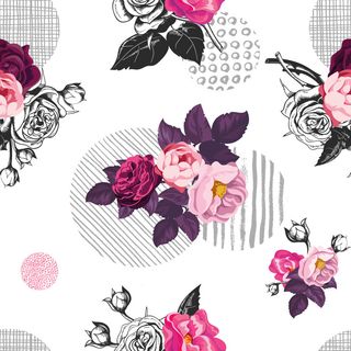 花卉唯美手绘花朵面料纹理手机壳布料面料印花服装矢量图案素材