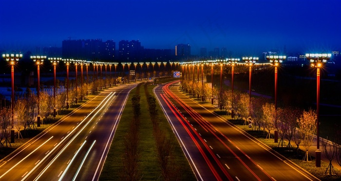 夜景街景公路车流