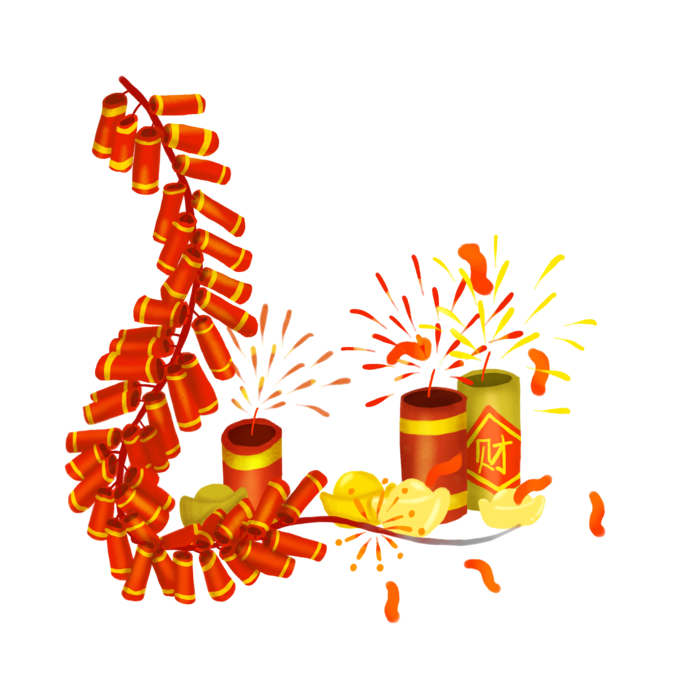 红色烟花爆竹免扣素材