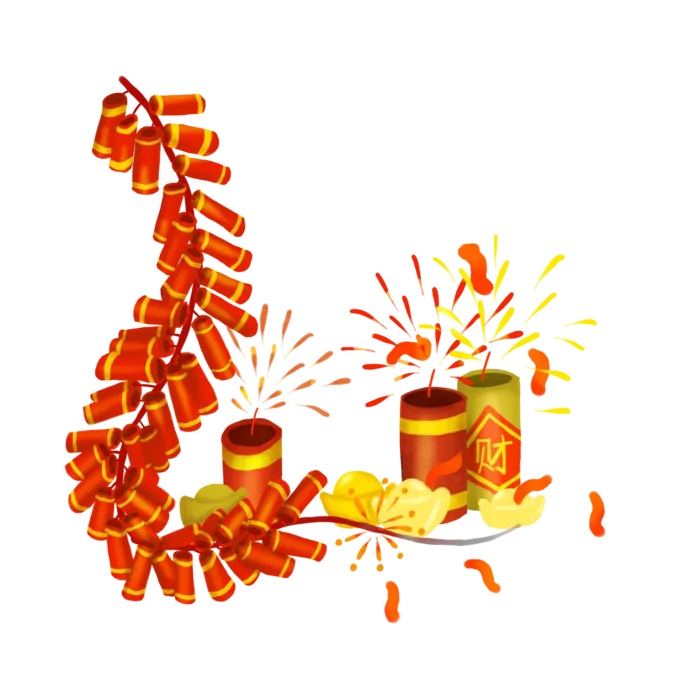 红色烟花爆竹免扣素材