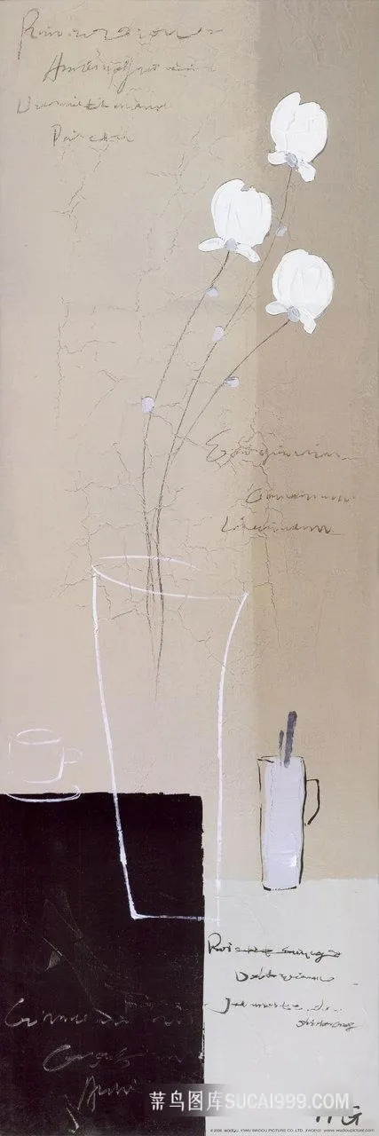 小白花高清时尚艺术油画
