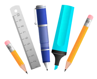 少儿兴趣班素材工具尺子卡通