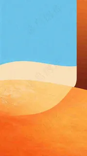 沙漠天空扁平矩形色彩背景