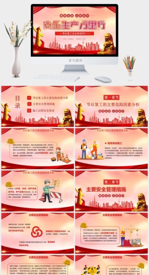安全生产PPT模板预览图