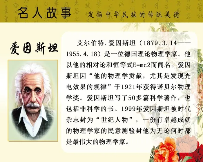 爱因斯坦 学校展板psd模版下载
