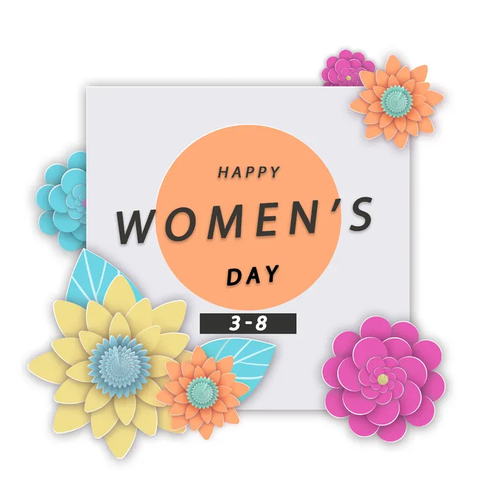 手绘妇女节水彩花卉挂画psd模版下载