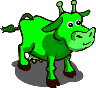 绿色奶牛卡通现代农业