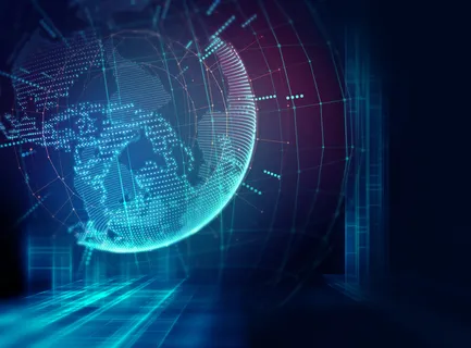 蓝色信息数码高科技创意背景 蓝色信息数码高科技创意背景