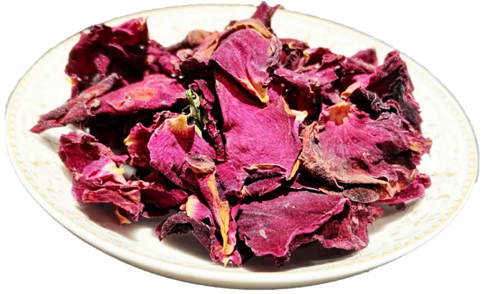瓷碟玫红色玫瑰干花花瓣食用重瓣免抠实物实拍摄影元素素材psd模版下载