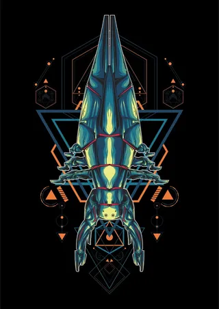 数码科技感 宇宙飞船