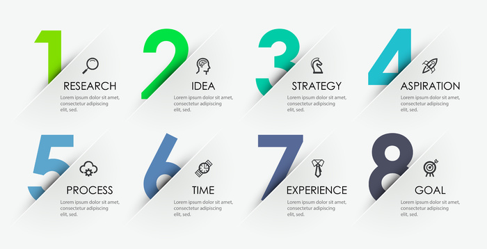 数字横版矢量示意图