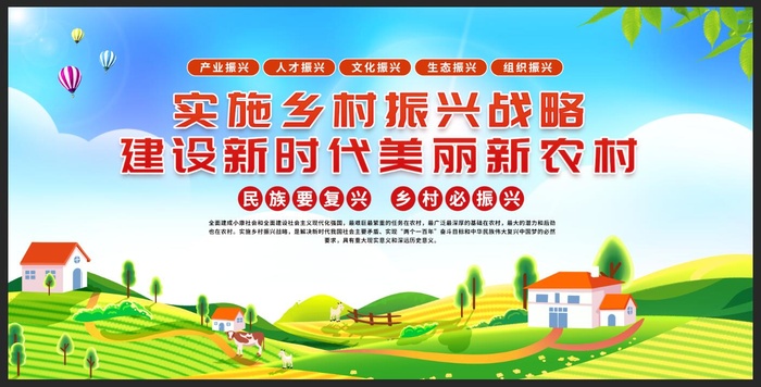 大力实施乡村振兴战略展板