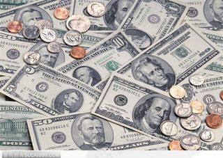 散落的货币背景大图