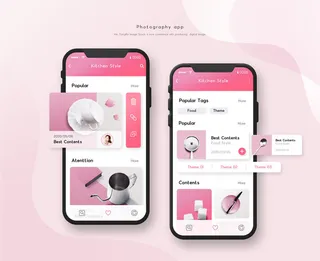 UI多页面包装展示手机APP交互界面样机长图概念PSD设计模板