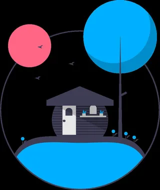 2.5d晚上插画小图标素材