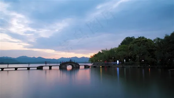 自然杭州西湖天地夕阳 自然杭州西湖天地夕阳