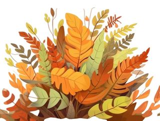 秋季黄色树叶灌木丛免抠