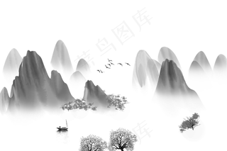 水墨山水素材  