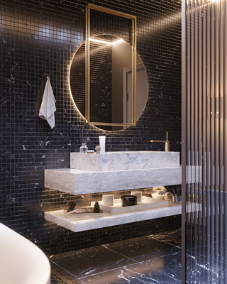 浴室现代简约风格特写场景近景(2)轻奢风