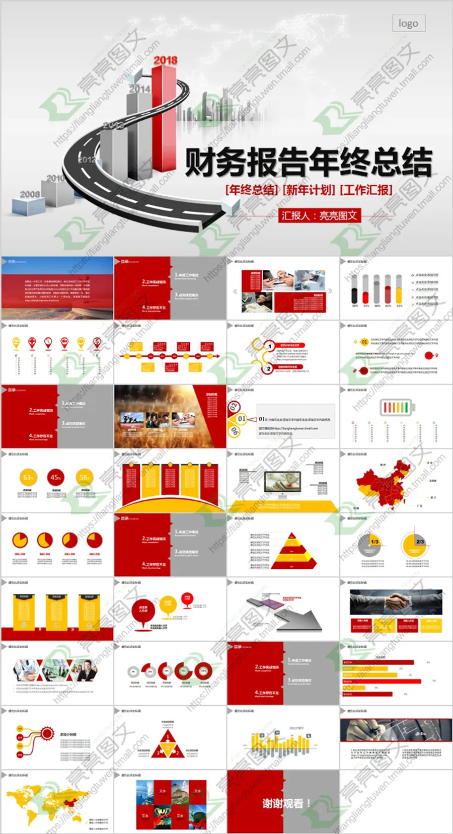 财务数据总结报告分析PPT模板-36页