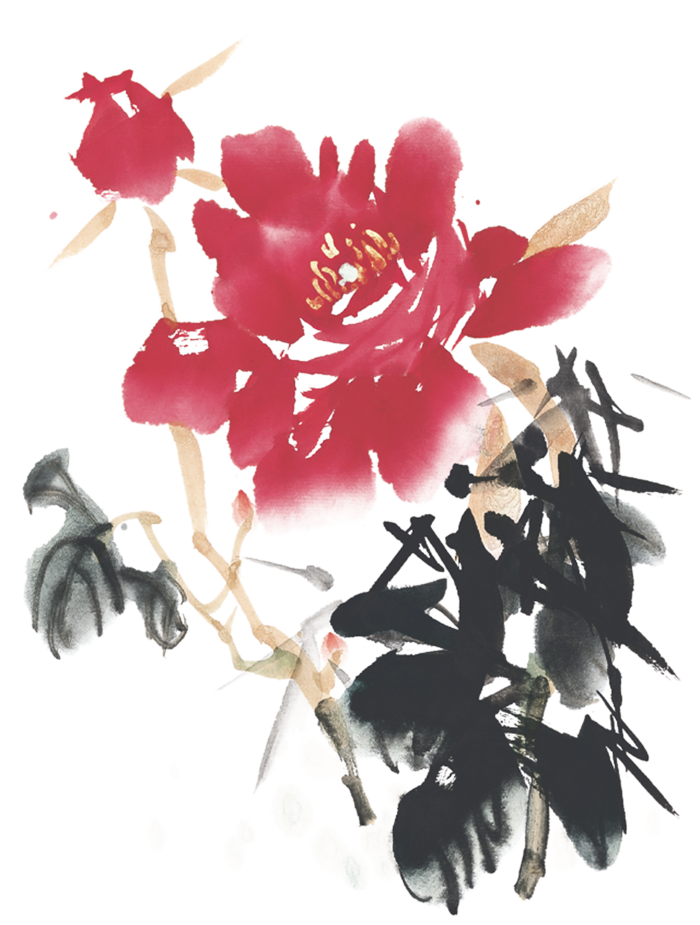 中国风国画水墨花卉素材