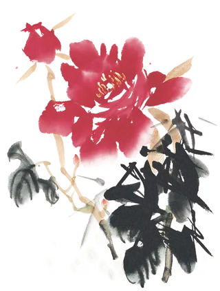 中国风国画水墨花卉素材