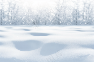 冬季下雪天白雪覆盖大地美景摄影图