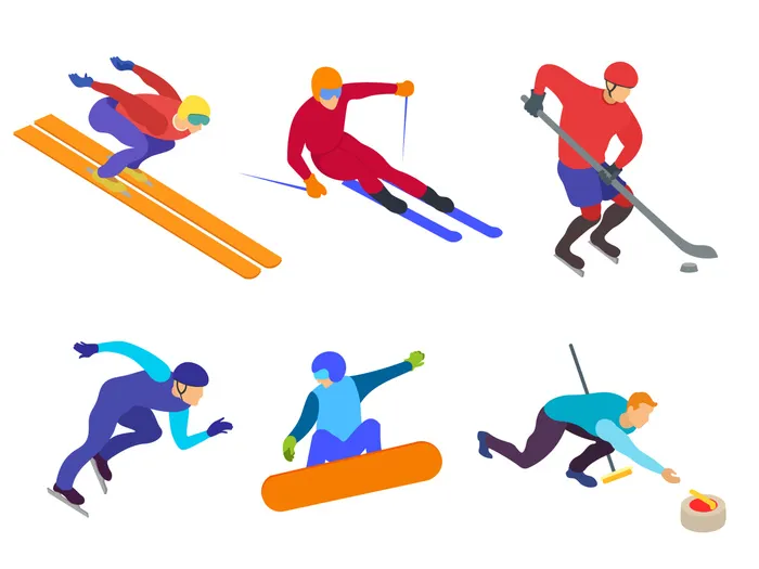 北京冬奥会运动项目人物素材元素psd模版下载